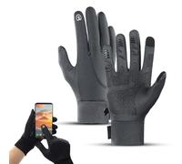 Windproof Warm Gloves with Touchscreen & Anti-Slip Grip, 2026 New Water Resistant Thermal Gloves, Waterproof Winter Glove for Men Women (Gray,Medium)
