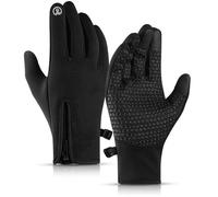 Windproof Winter Gloves, Waterproof Thermal Gloves with Sensitive Touch Screen Texting Fingers Windproof Elastic Wrist and Non-Slip Palm for Running Cycling Driving (Black,M)