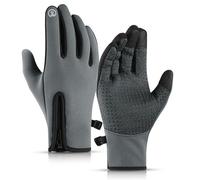 Windproof Winter Gloves, Waterproof Thermal Gloves with Sensitive Touch Screen Texting Fingers Windproof Elastic Wrist and Non-Slip Palm for Running Cycling Driving (Gray,M)