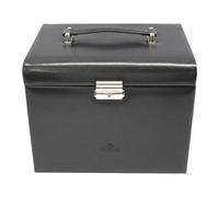 Windrose Merino 5 Etagen Caja joyero negro, imitación de cuero, mujer