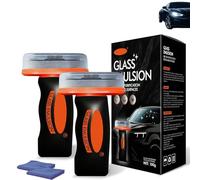 Windshield Oil Film Remover, Glass Oil Film Remover for Car with Towel, Improve Windshield Clarity, Universal Anti-Rain Fog Brush (2 sets)