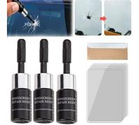 Windshield Repair Kit,Cracks Glass Repair Kit,Glass Repair Fluid,Windshield Crack Repair Kit,Nano Fluid Filler Repair Kit,Windshield Chip Repair Kit,Automotive Glass Nano Repair Fluid Kit (3 Pcs)