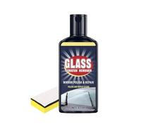 Windshield Scratch Remover, 120ml Oil Film Cleaner Repair Liquid, Window Glass Restoration Solution With Sponge For Clarity Detailing Vehicle Rearview Mirror Water Scratch Cleaning Maintenance Use