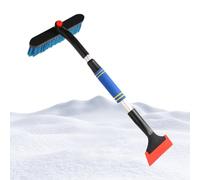 Windshield Snow Brush - Telescopic Ice Scraper Tool for Cars Suvs Trucks | Adjustable Handle with Foam Grip, Duals Head Design for Snow Removal, Exterior Winter Cleaning Accessory for Sedans, Blue