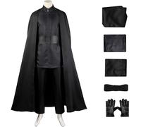 Windskids Kylo REN Disfraz con Guantes Hombre Cosplay Planet War 8 Jedi Knight Kylo REN Deluxe Completo Uniforme Set para Halloween Carnaval Fiesta Cumpleaños Mascarada Performance Costume