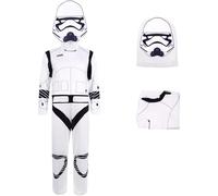 Windskids Niños Soldado Disfraz Cosplay Planeta Guerra Imperial Stormtrooper Soldado Manga Larga Estampado Mono con Máscara Set para Halloween Carnaval Fiesta Cumpleaños Mascarada Costume, Blanco