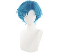 Windskids Sailor Mercury Cosplay Pelucas Mujer Azul Corto Varias Capas Peluca Sailor Moon Sailor Mercury Mizuno Ami Halloween Carnaval Fiesta Mascarada Actuaciones Disfraz Accesorios Anime Wig