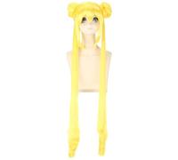 Windskids Sailor Moon Cosplay Pelucas Mujer 120cm Largo Coleta Doble Rizos Peluca con Pony Sailor Moon Tsukino Usagi Halloween Carnaval Fiesta Mascarada Actuaciones Disfraz Accesorios Anime Wig
