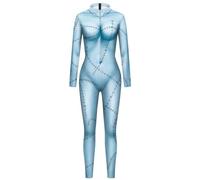 Windskids Sally Disfraz Mujer Cosplay Christmas Eve Jack Skellington Esqueleto Novia Sally Gotico 3D Impresión Monos para Halloween Carnaval Fiesta Mascarada Performance Costume, S-3XL