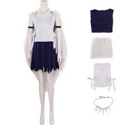 Windskids San Disfraz Mujer Cosplay Anime Princesa Mononoke San Uniforme Capa Vestido Chaleco Collar Set para Fancy Dress Up Halloween Carnaval Fiesta Mascarada Escena Performance Costume