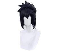 Windskids Uchiha Cosplay Pelucas Hombre Negro Corto Varias Capas Pelucas Anime Ninja Uchiha Halloween Carnaval Fiesta Mascarada Actuaciones Disfraz Accesorios Anime Wig