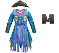 Windskids UMA Disfraz Niñas Cosplay Descendants UMA Manga Larga Print Vestido de Princesa y Gorro Guantes Set 3 Piezas para Halloween Navidad Carnaval Fiesta Cumpleaños Mascarada Costume