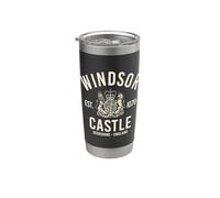 Windsor Castle Est. 1070 Berkshire Inglaterra, impresión en crema Vaso térmico de acero inoxidable de doble pared