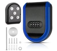 Windspeed Caja magnética para llaves con cerradura de combinación, caja magnética fuerte para guardar llaves debajo del coche, cerradura magnética oculta para exteriores (azul)