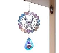 Windspinner Outdoor,Butterfly Windspinner | -Gartenspinner con degradado de color y cola spinner | El spinner de jardín de 5,91 pulgadas de acero inoxidable crea un efecto mariposa revoloteando