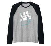 Windsurf Life Begins At 20 Knots Motivación Windsurfista Camiseta Manga Raglan
