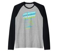 Windsurf Life Begins At 20 Knots Motivación Windsurfista Camiseta Manga Raglan