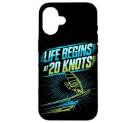 Windsurf Life Begins At 20 Knots Motivación Windsurfista Carcasa para iPhone 16