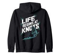 Windsurf Life Begins At 20 Knots Motivación Windsurfista Sudadera con Capucha