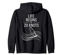 Windsurf Life Begins At 20 Knots Motivación Windsurfista Sudadera con Capucha