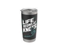 Windsurf Life Begins At 20 Knots Motivación Windsurfista Vaso térmico de acero inoxidable de doble pared