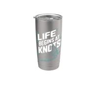 Windsurf Life Begins At 20 Knots Motivación Windsurfista Vaso térmico de acero inoxidable de doble pared