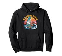 Windsurfista Vieja Escuela Windsurf Años 80 Clásico Retro Sudadera con Capucha