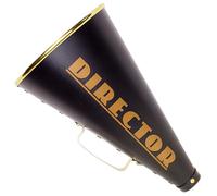 Windy City Novelties Accesorio de megáfono de director - Decoración de fiesta nocturna de película negra y dorada de 13 pulgadas, tema de Hollywood, accesorio de cabina de fotos, cosplay y accesorio