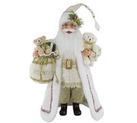 Windy Hill Collection Figura de Papá Noel de pie de 40,64 cm, Color Blanco y Dorado