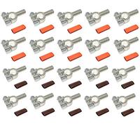 WindyNation - Conectores de terminales de cobre puro (+/-), 10 pares positivos y negativos (+/-) + doble pared adhesiva termorretráctil - de cobre puro