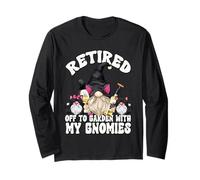 Wine and Cat Grandpa Retirement GNOME For Men Retired Dad Manga Larga