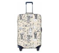 Wine and Winemaking Winery - Funda protectora elástica para equipaje, cubierta protectora de tapa de equipaje para maletas de 45,7 a 81,3 cm, NEGRO, L