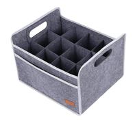 Wine Bag, Wine Carrier, Felt Material Foldable Design Portable Sturdy Build Lightweight Case Spacious Compartments, Beer Bottle Storage for Travel, 14.96x12.6x10.63inches