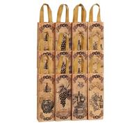 Wine Bags - Foldable Wine Bottle Tote Bag, 12 Pieces Vintage Non Woven Pouch With Handle | Foldable Champagne Bottle Pouch For Men Christmas Wedding Birthday Party Favor Easter Festival Engagement