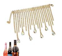 Wine Bottle Decorations - Rhinestone Tassel, Adjustable Decorative Veil, Wedding Party Ornament, Celebration Table Accent, Birthday Event Item, Artistic Gift For Home Dining Moments