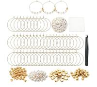 Wine Charms with Beads Tweezers - Resin Wine Glass Markers Drink Charms