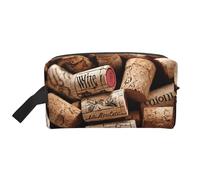 Wine Cork02 - Organizador de viaje con estampado de corcho, neceser de cosméticos, para hombres y mujeres, para viajes, gimnasio, uso diario