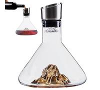 Wine Decanter, Glass Carafe with Aerator, 1500ml Capacity, Built-in Dispenser Spout, Hand-Held Pourer Tool, Wine Accessory, Ideal for Men, Home Bar, Dinner, Gifting, Celebration Use
