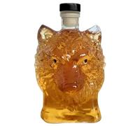 Wine Decanter, Whiskey Decanter, 350 ml Artistic Leakproof Wolf Head Glass Liquor Bottle for Home Cabinet, Shelves Display, Family Gathering, Birthday Use, 4.33x3.15x8.66 pulgadas