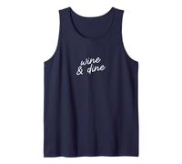 Wine & Dine Guión Divertido y Minimalista de Wine Mom Camiseta sin Mangas