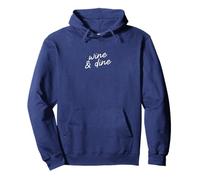 Wine & Dine Guión Divertido y Minimalista de Wine Mom Sudadera con Capucha