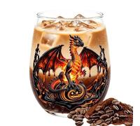 Wine Glass 400ml Halloween Stemless Glassware Printed Dragon Glass Cups