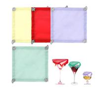 Wine Glass Covers - 10x10cm Glass Covers for Drinks | Weighted Breathable Mesh Beverage Lids Reusable Outdoor Drink Protectors for Wine Cocktails Picnic Patio Garden BBQ Party Set of 4