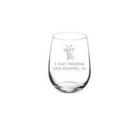 Wine Glass Goblet I Just Freaking Love Giraffes Funny (17 oz Stemless)