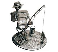 Wine Glass Holder - Metal Non-Slip Funny Fishermen Companion Small Cup Holder Desk Decor | Rust-Resistant Farmhouse Novelty Design Compact Size | For Home Kitchen Apartment Office Restaurant Bar Acces