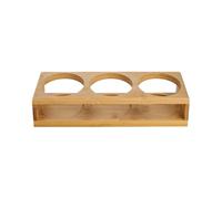Wine Glass Holder, Wooden Rack Stand, 3 Hole Bottle Tray, Stable Drink Organizer, Cup Display Stand for Kitchen Restaurant, Dining Room, Livingroom, Gathering Use, 10.63x3.54x1.97 Inches