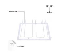 Wine Glass Rack - Under Cabinet Wine Glass Holder Glasses Storage Hanger Metal Organizer for Bar Kitchen White