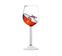 Wine Glass, Whiskey Glasses with Sharks Inside Stemmed Drinking Wine Goblet