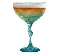 Wine Glasses | 5.91In Sea Wave Cocktail Drinking Glass | Elegant Glass Drinkware Smooth Rim Decorative Beverage Cup Stylish Tableware | Home Holiday Family Banquet Dining