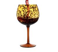 Wine Glasses - 610ml Tasting Glass | Wine Goblets, Glassware for Drinker, Leopard Print Stemmed Goblets for Women Friends Birthday Party Christmas Wedding Whiskey Kitchen Bar Thanksgiving Beer